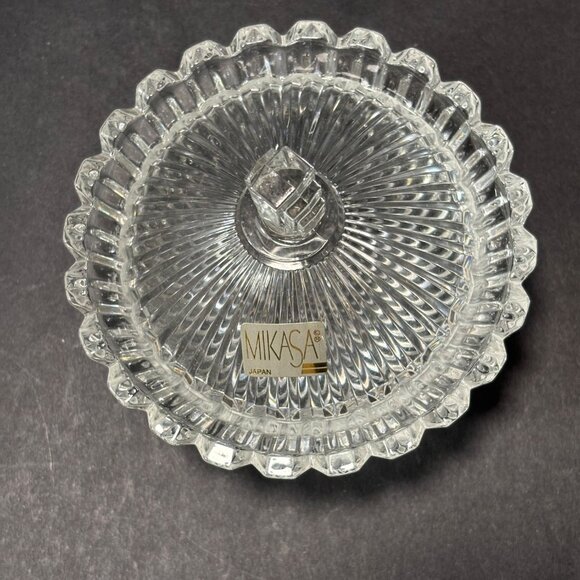 Mikasa Crystal Marquette Covered Candy Trinket Dish Made In Japan - Picture 5 of 11